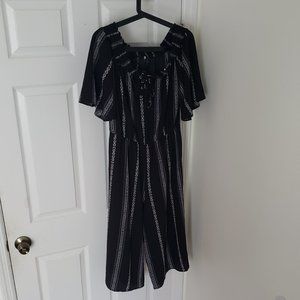 Black Jumpsuit with White Stripes